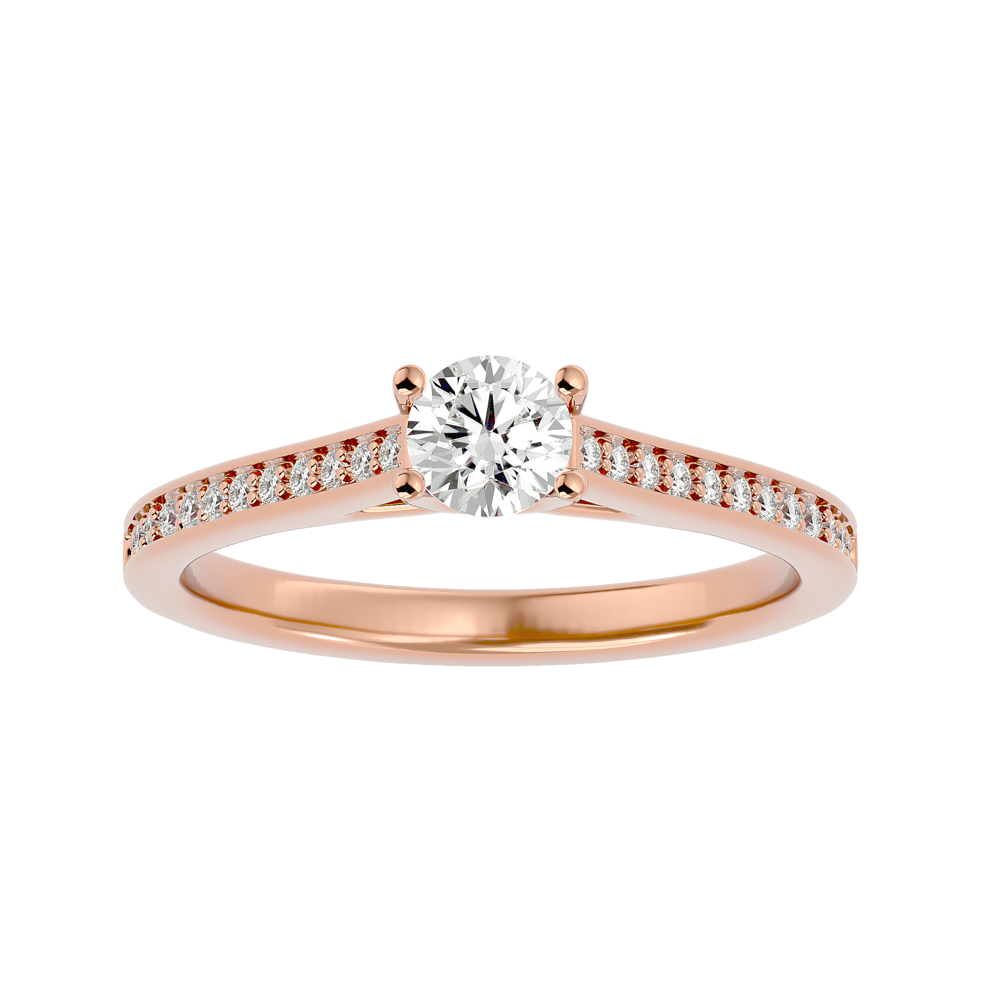 Lab Grown Round Diamond Solitaire Ring In Rose Gold