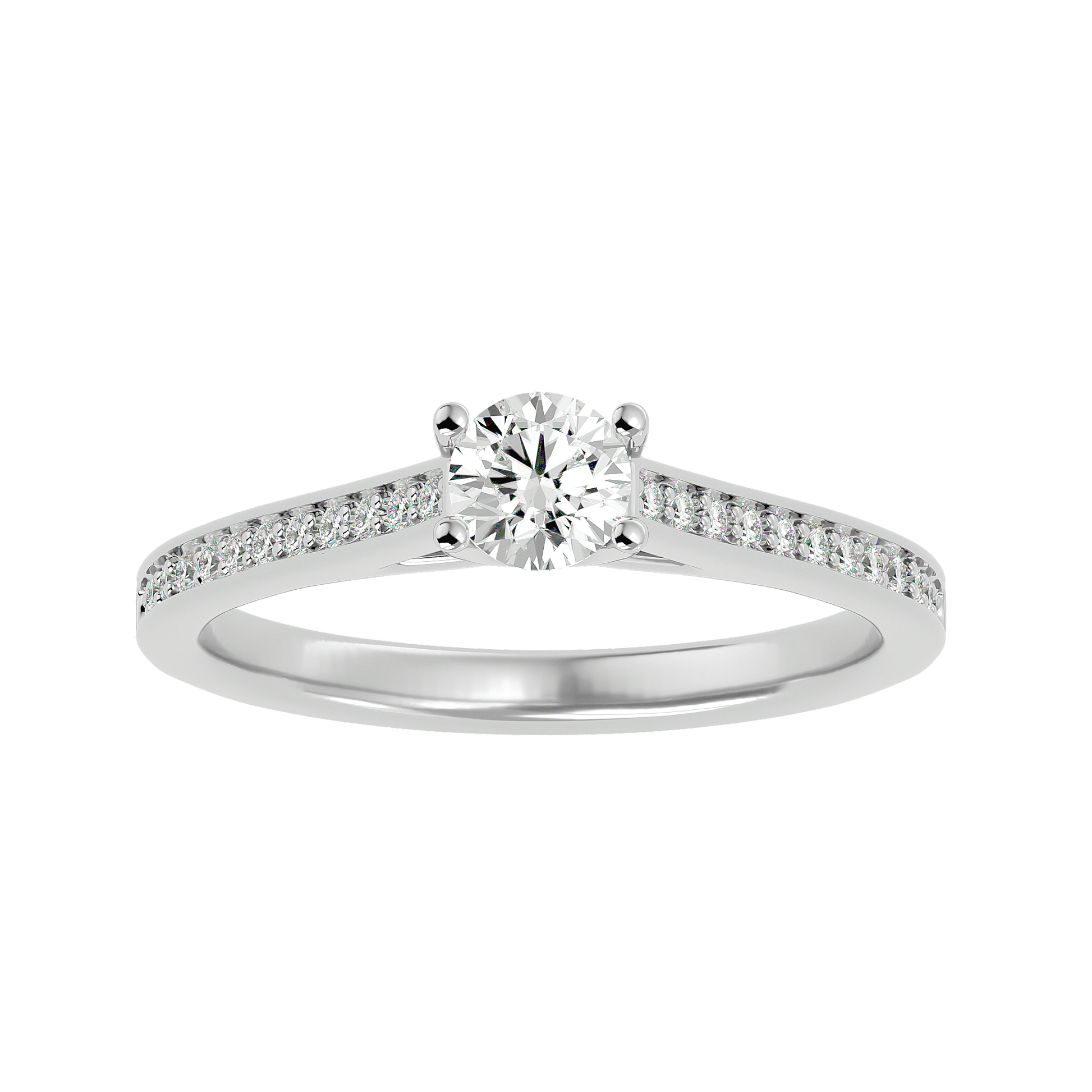 Lab Grown Diamond In White Gold Solitaire Ring