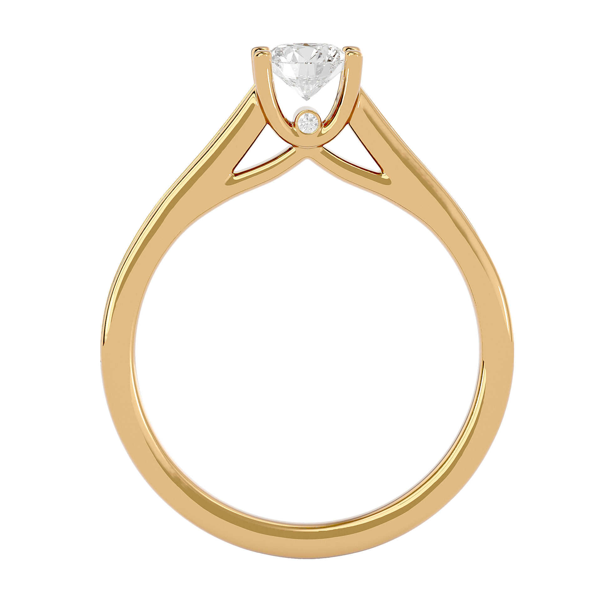 Lab Grown Round Diamond Solitaire Ring In Yellow Gold