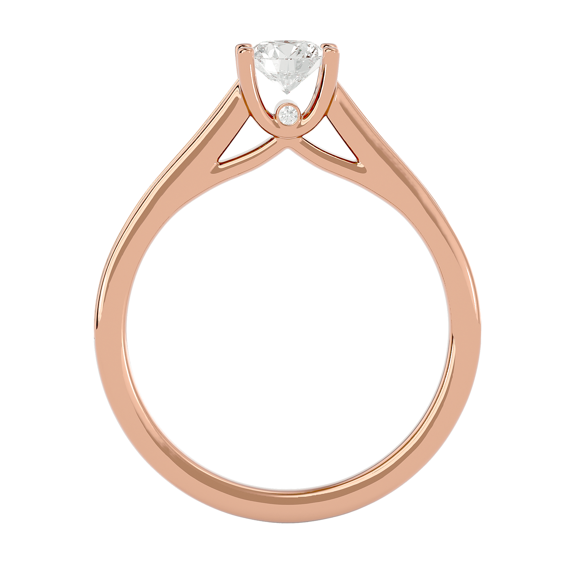 Lab Grown Round Diamond Solitaire Ring In Rose Gold