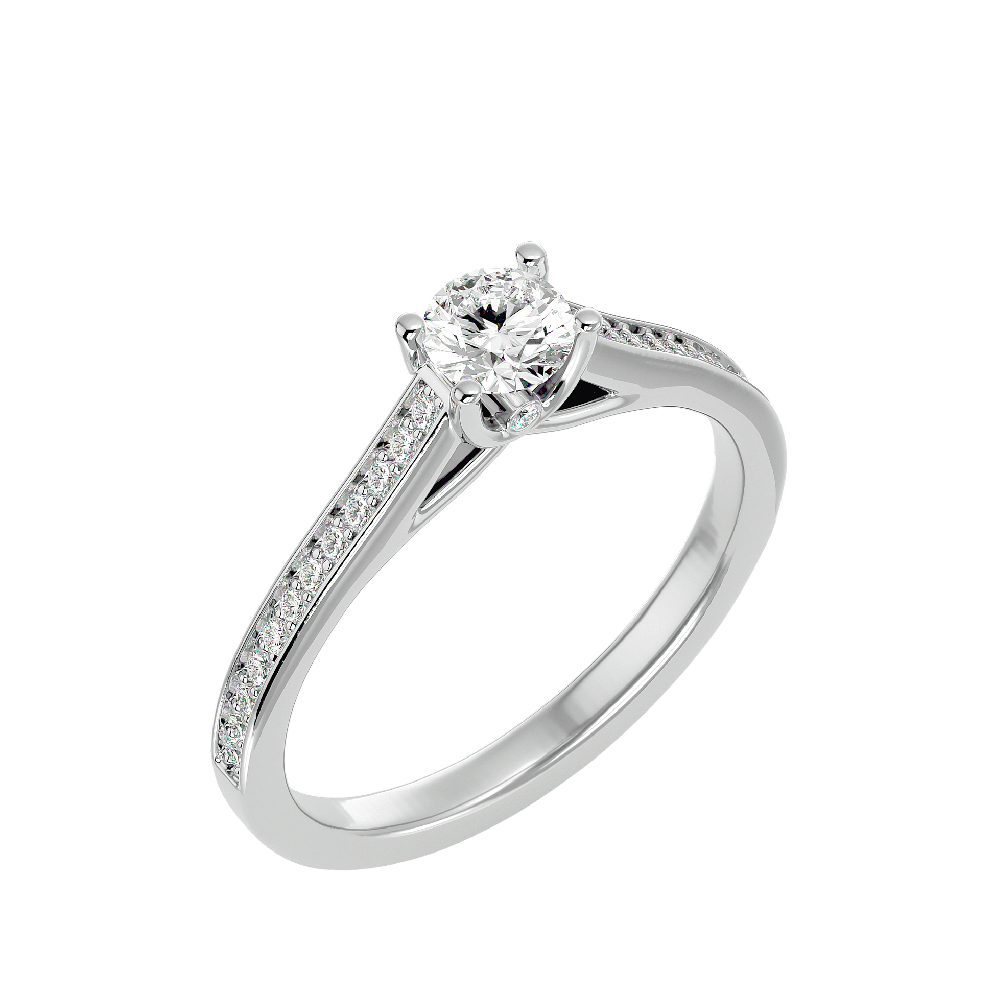 Lab Grown Diamond In White Gold Solitaire Ring