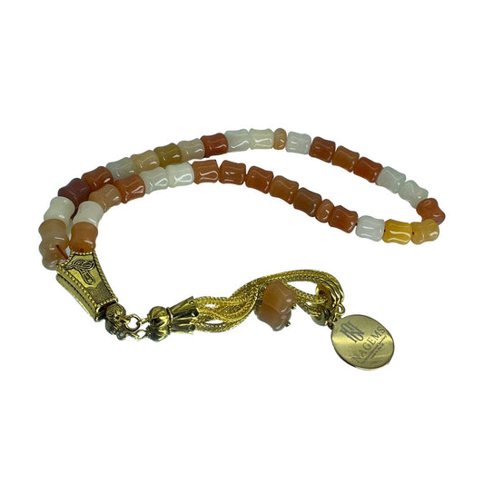 British Certified Natural Gems Jade Barrel shape Tasbeeh In Luxurious Box