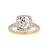 Lab Grown Round Diamond Halo Ring In Yellow Gold