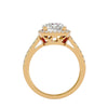 Lab Grown Round Diamond Halo Ring In Yellow Gold