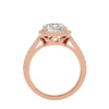 Lab Grown Round Diamond Halo Ring In Rose Gold