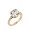 Lab Grown Round Diamond Halo Ring In Yellow Gold