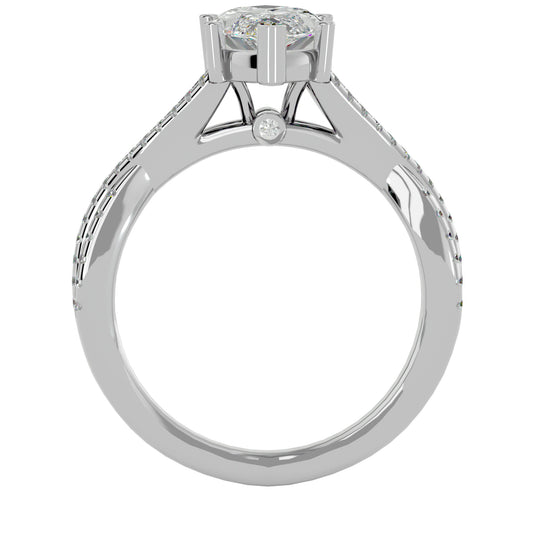 Amazing Lab Grown Marquise Cut Diamond Solitaire Ring In Platinum