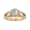 Lab Grown Round Diamond Halo Ring In Yellow Gold