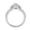 Lab Grown Round Diamond Halo Ring In Platinum