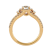 Lab Grown Round Diamond Halo Ring In Yellow Gold