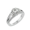 Lab Grown Round Diamond Halo Ring In Platinum