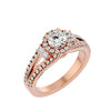 Lab Grown Round Diamond Halo Ring In Rose Gold