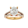 Artisanal Adorned Lab Grown Oval Diamond Halo Ring In Yellow Gold