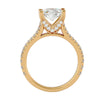 Artisanal Adorned Lab Grown Oval Diamond Halo Ring In Yellow Gold