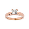 Lab Grown Princess Cut Solitaire Diamond Ring In Rose Gold