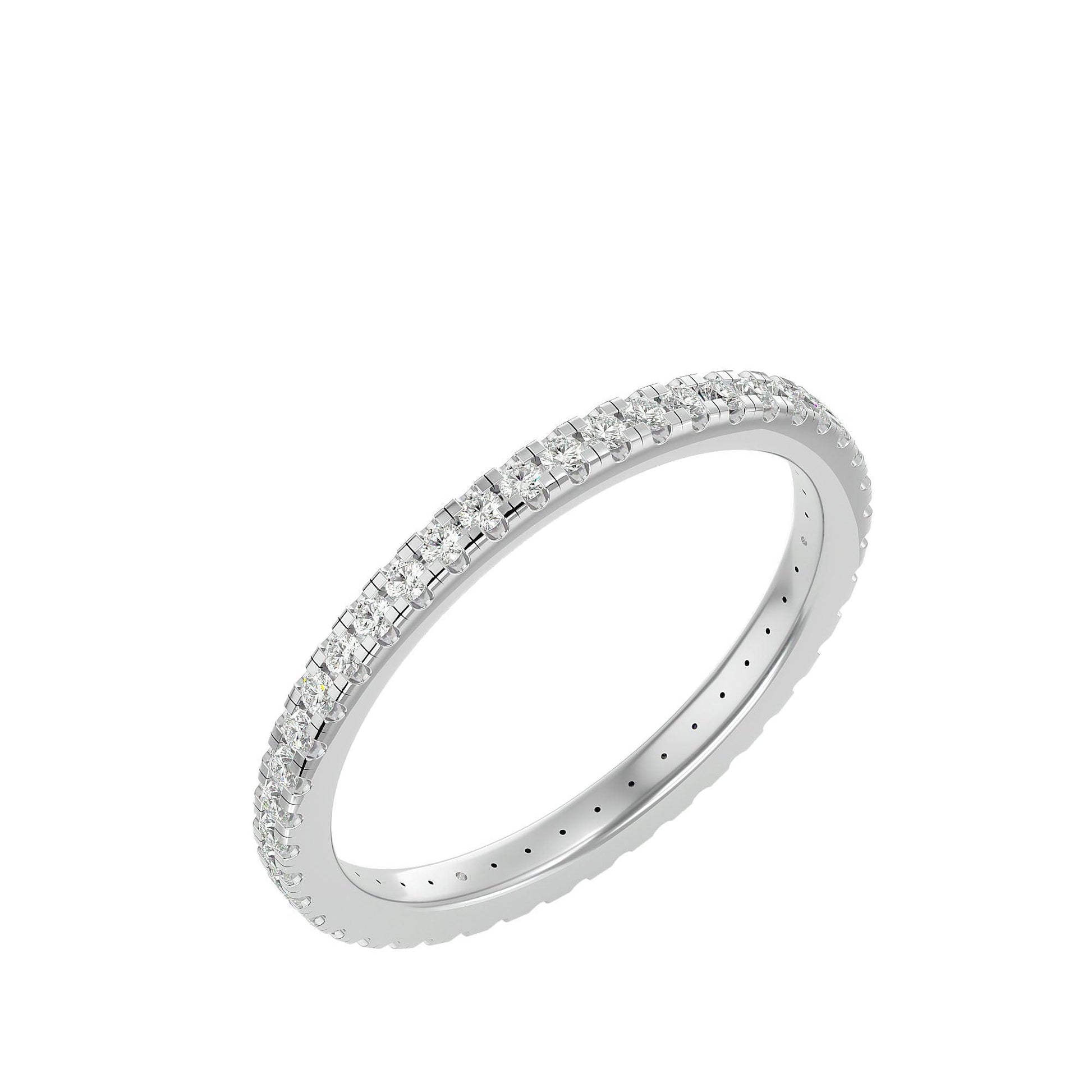 Lab Grown Diamond Band Ring In White Gold