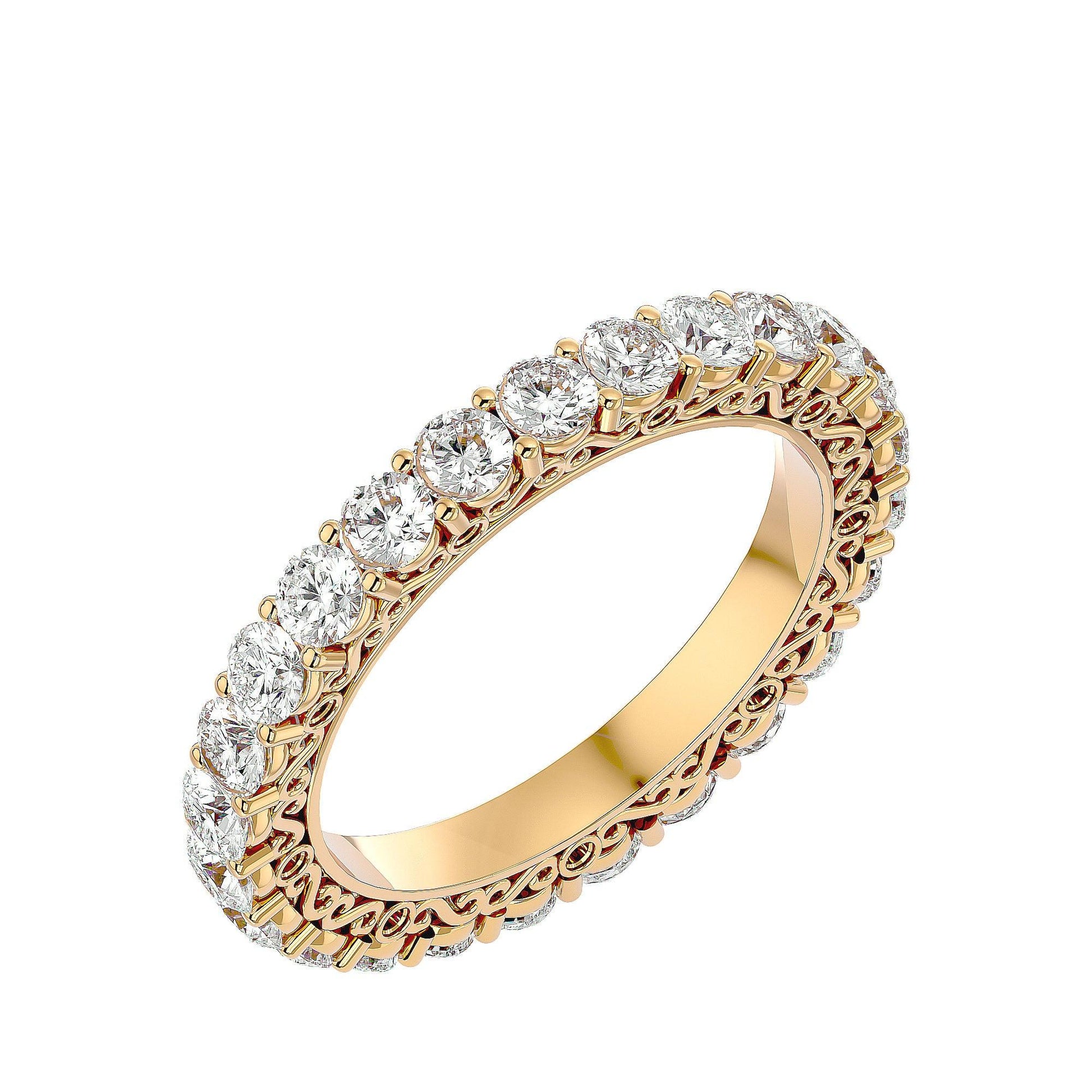 Lab Grown Diamond Band Ring In Yellow Gold