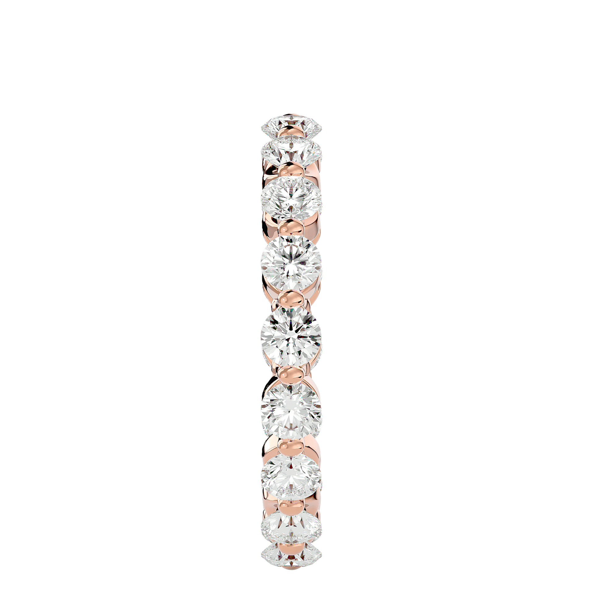 Lab Grown Round Diamond Band Ring In Rose Gold