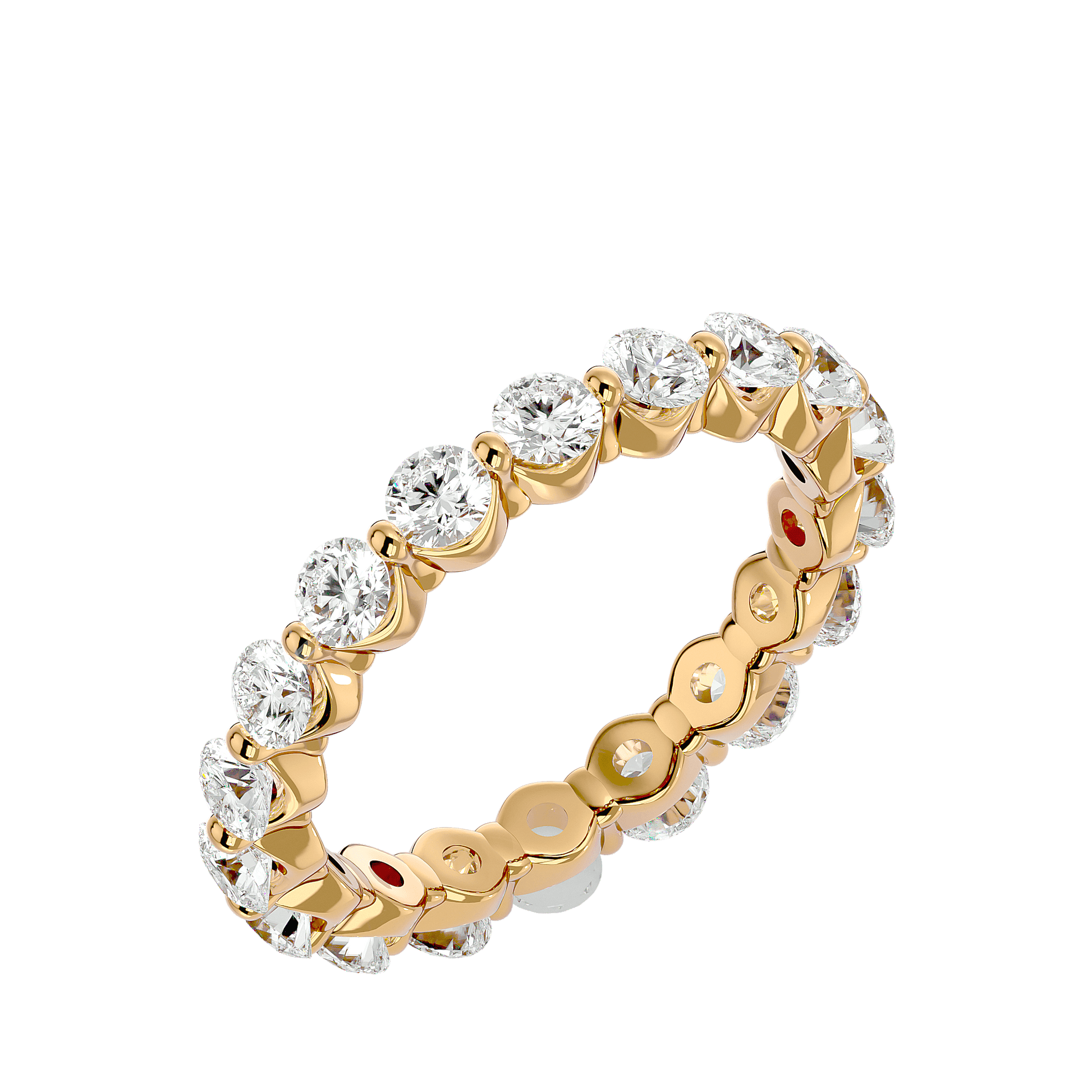 Lab Grown Round Diamond Band Ring In Yellow Gold