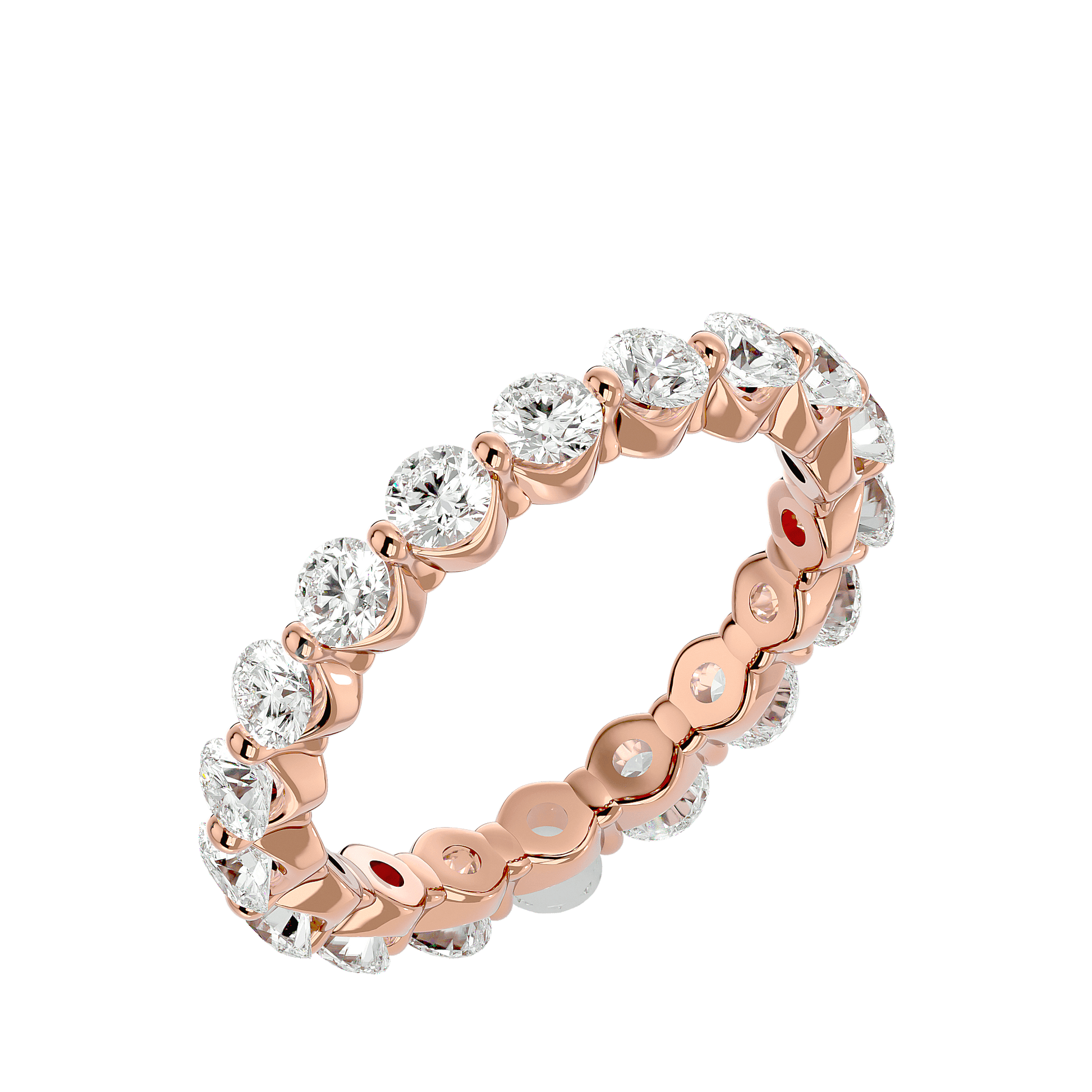 Lab Grown Round Diamond Band Ring In Rose Gold