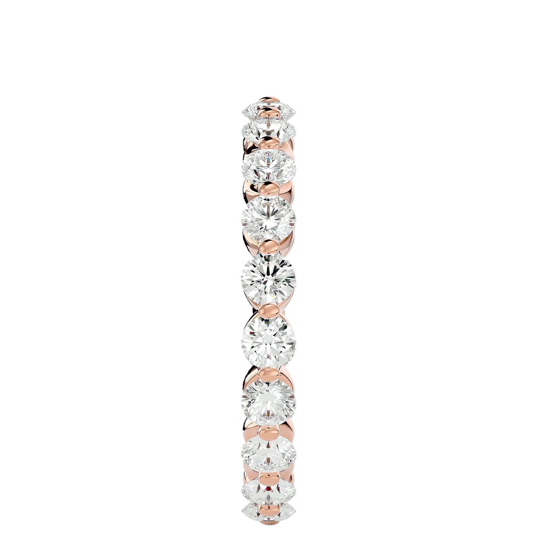 Lab Grown Round Diamond Band Ring In Rose Gold