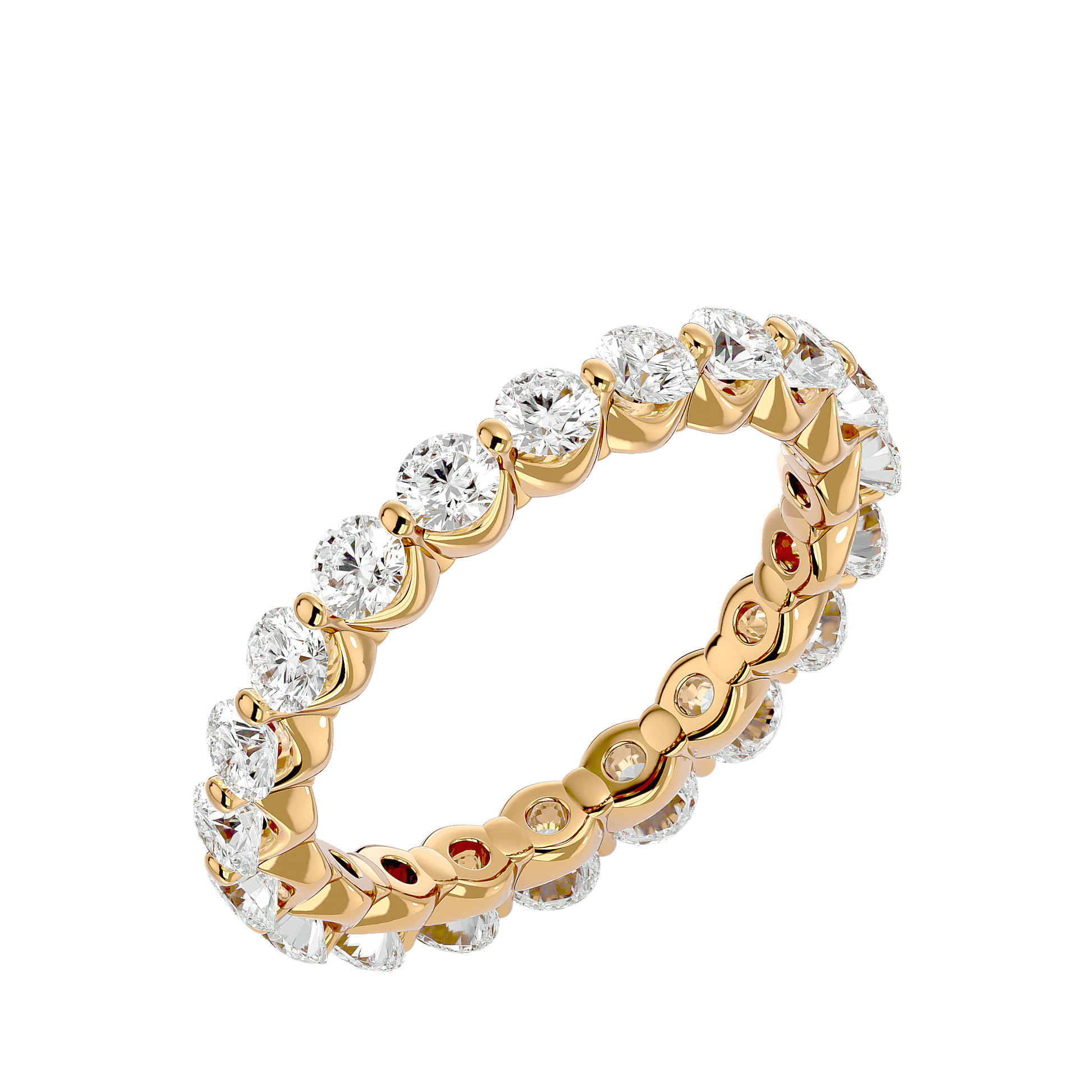 Lab Grown Round Diamond Band Ring In Yellow Gold