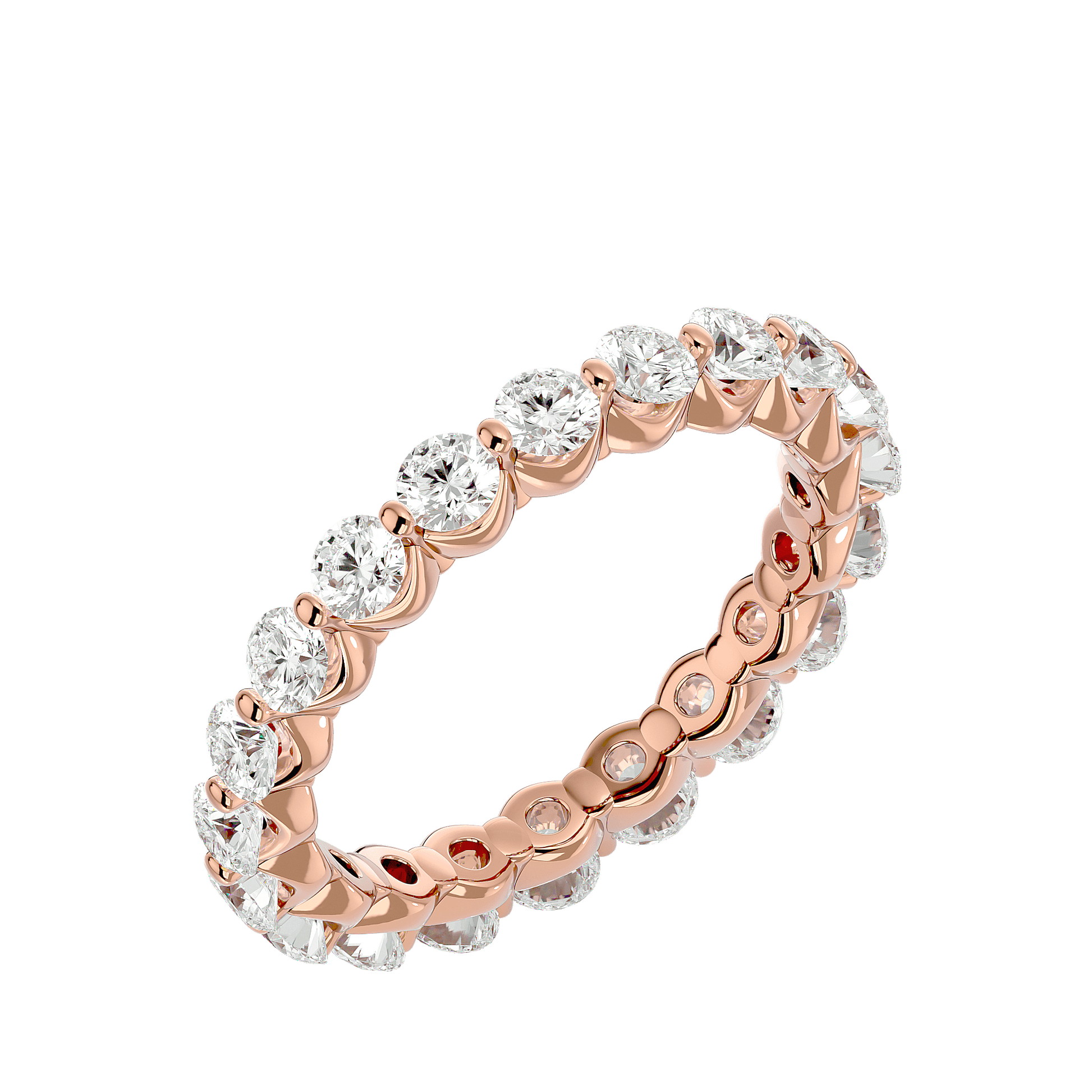 Lab Grown Round Diamond Band Ring In Rose Gold