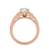 Lab Grown Round Diamond In Rose Gold Solitaire Ring