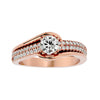 Lab Grown Round Cut Diamond Heavy Halo Ring In Rose Gold