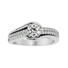 Lab Grown Round Cut Diamond Heavy Halo Ring In Platinum