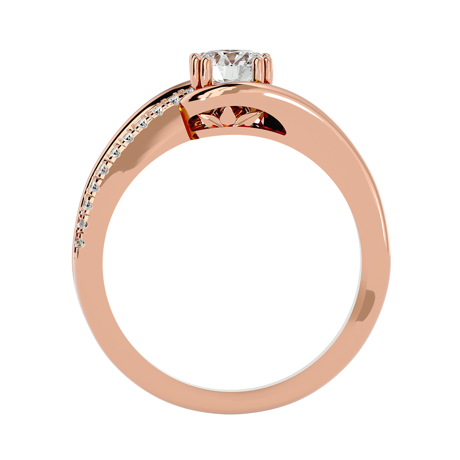 Lab Grown Round Cut Diamond Heavy Halo Ring In Rose Gold