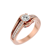 Lab Grown Round Cut Diamond Heavy Halo Ring In Rose Gold