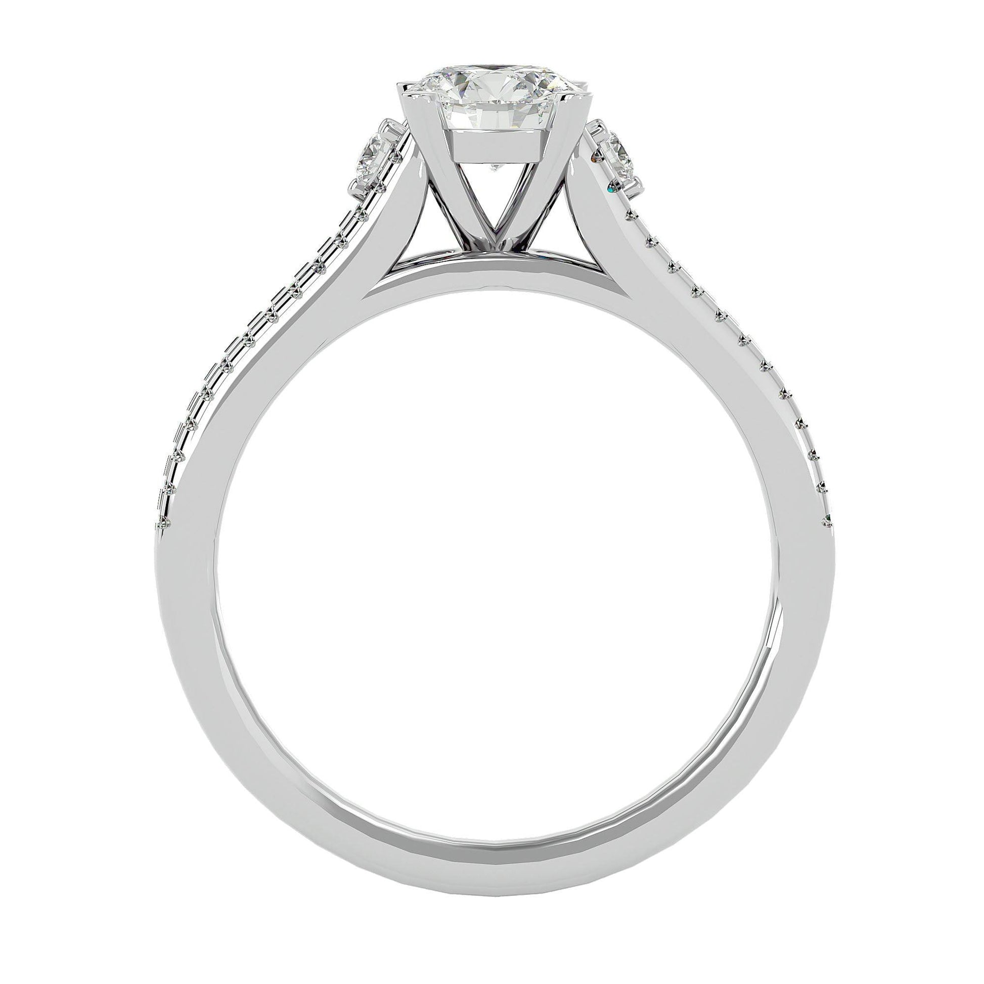 Lab Grown Round Diamond In Platinum Halo Ring