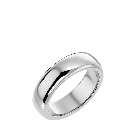 Classic: Heavy Men's White Gold Band Ring No Stones