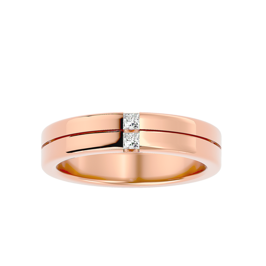 Lab Grown Princess Cut Diamond Mens Ring In Rose Gold