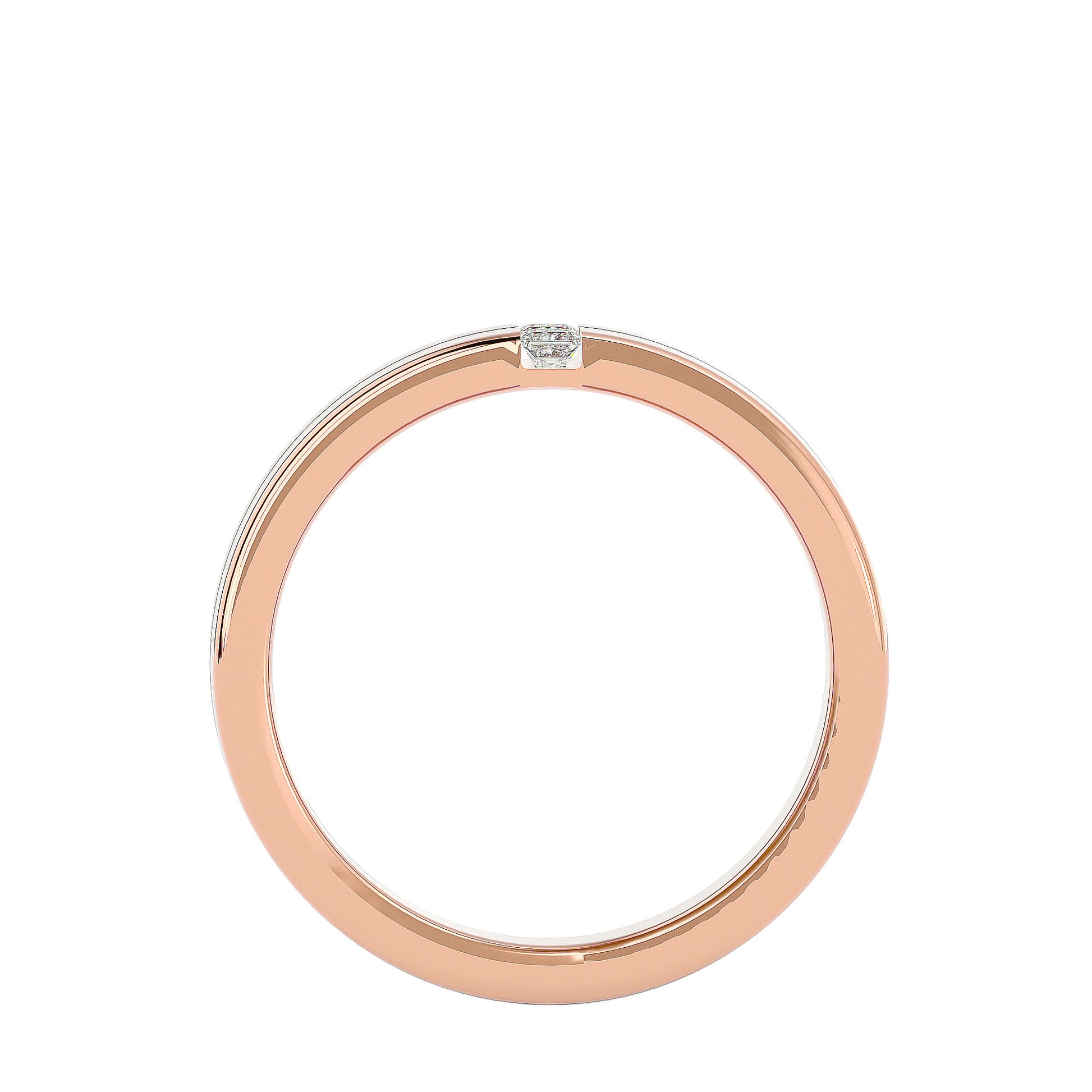 Lab Grown Princess Cut Diamond Mens Ring In Rose Gold