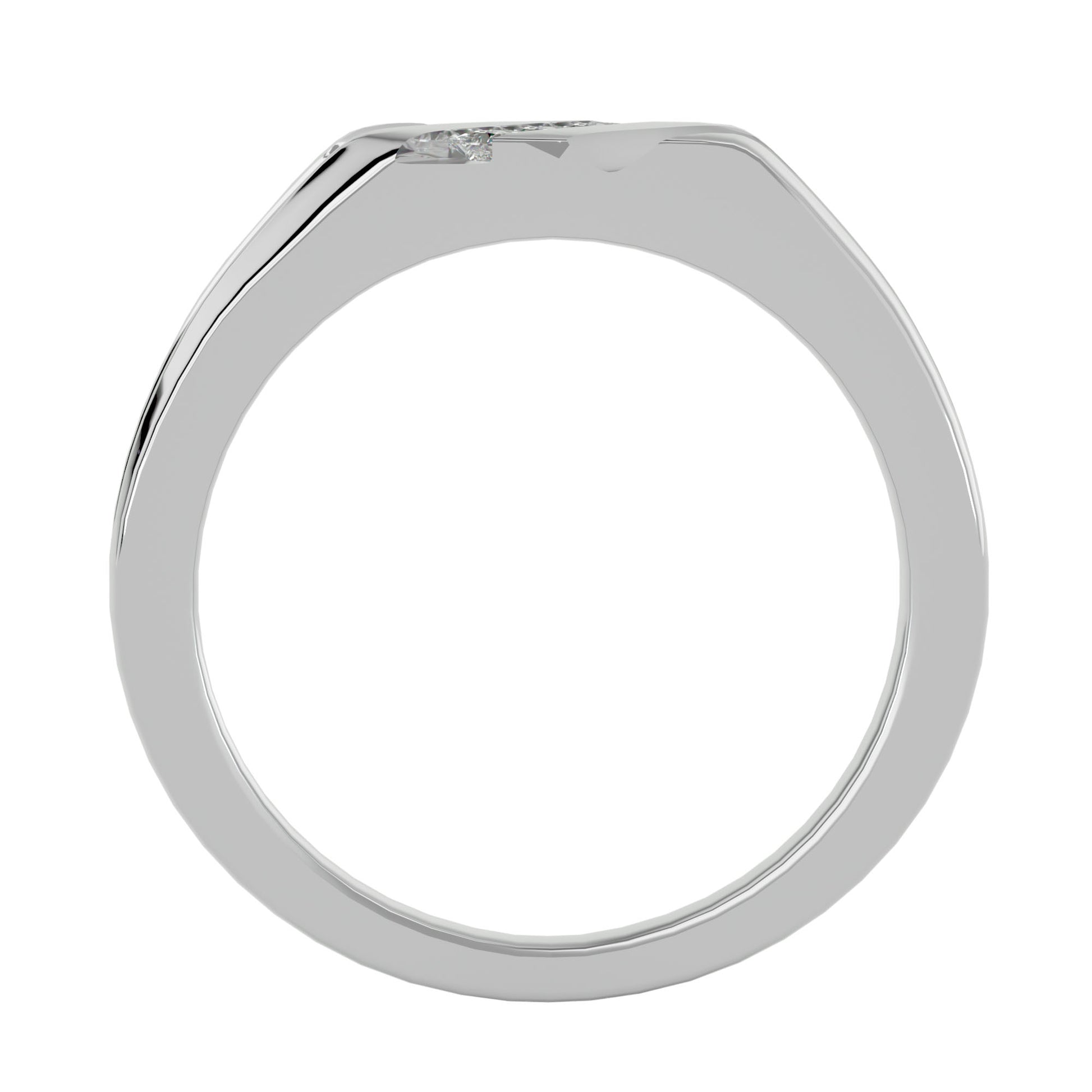 Lab Grown Princess Cut Diamond Bold Mens Ring In Platinum