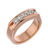 Lab Grown Princess Cut Diamond Heavy Mens Ring In Rose Gold