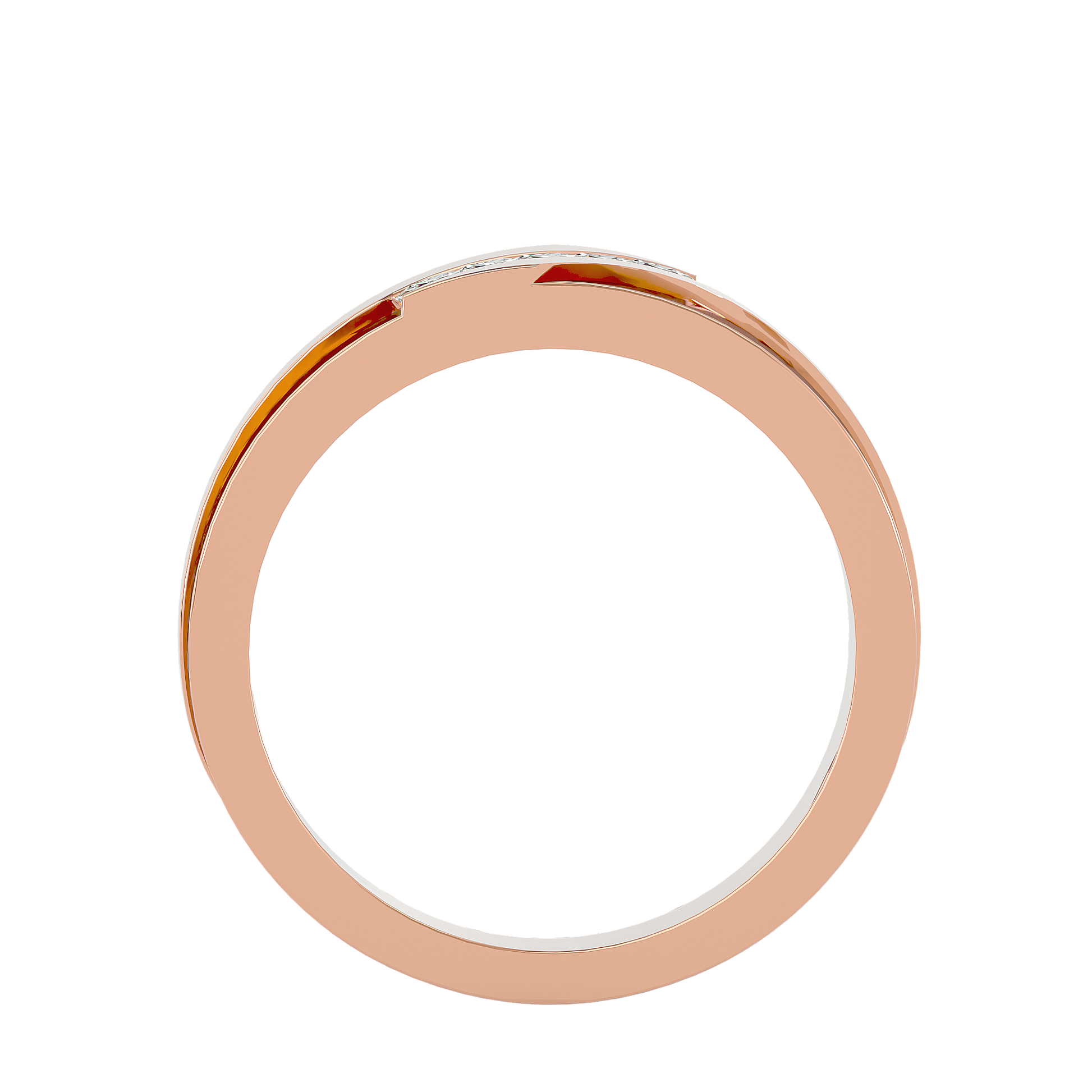 Lab Grown Princess Cut Diamond Mens Ring In Rose Gold