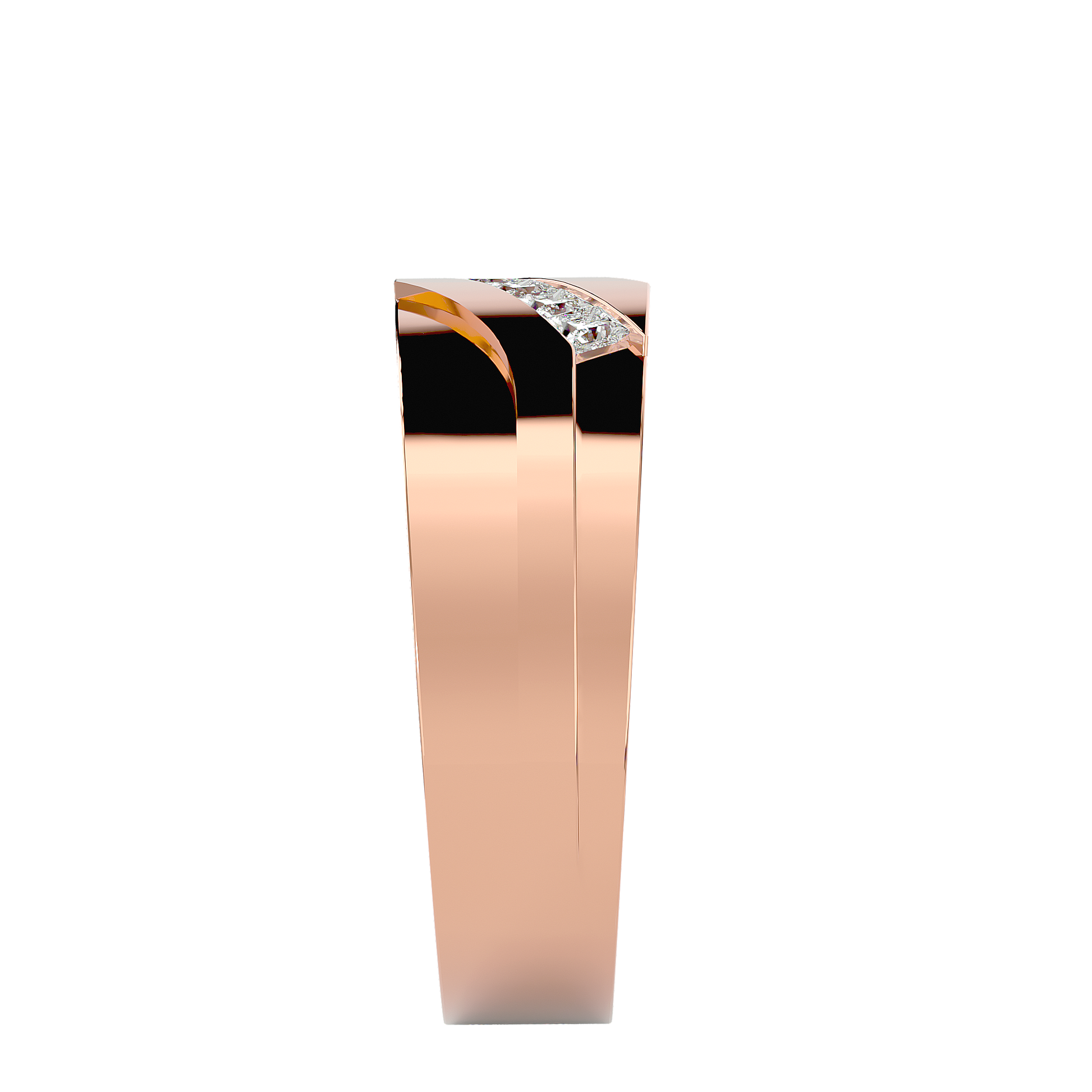 Lab Grown Princess Cut Diamond Mens Ring In Rose Gold