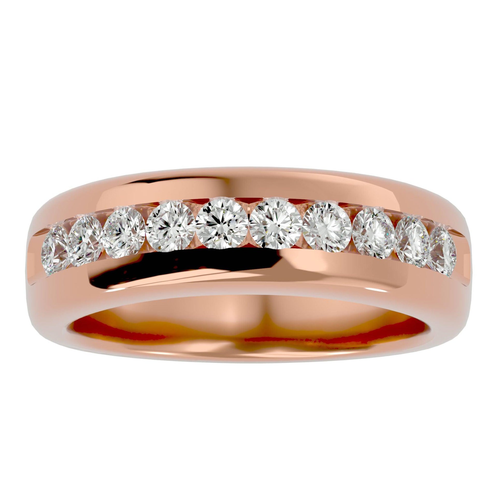 Lab Grown Diamond Men's Rose Gold Band Ring