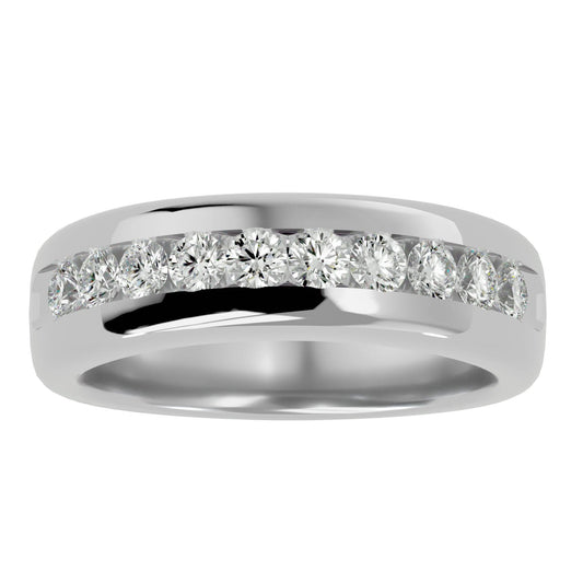 Lab Grown Diamond Men's Platinum Band Ring