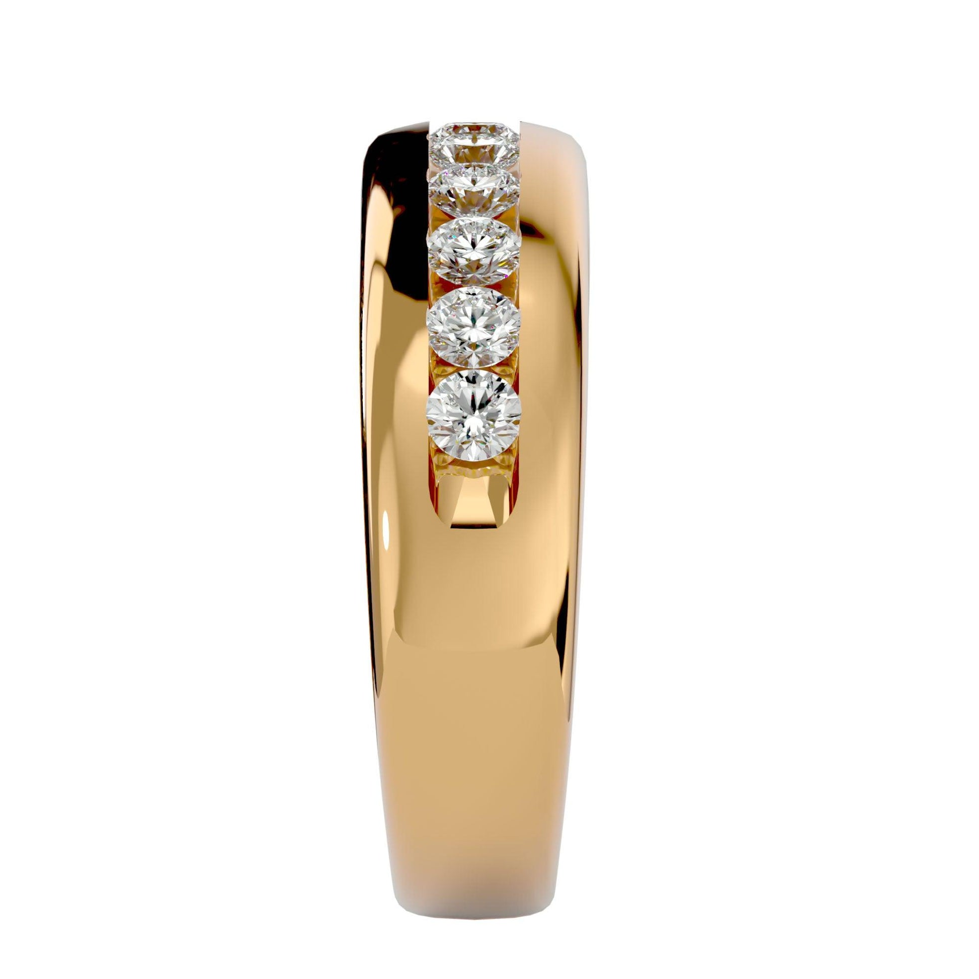 Lab Grown Diamond Men's Yellow Gold Band Ring