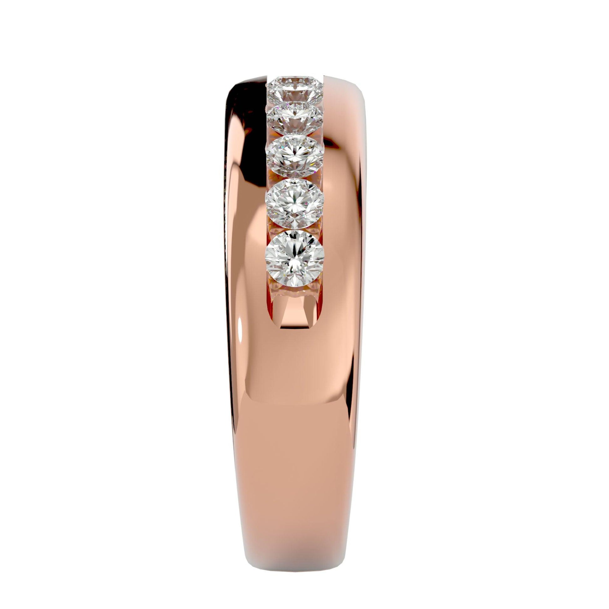 Lab Grown Diamond Men's Rose Gold Band Ring