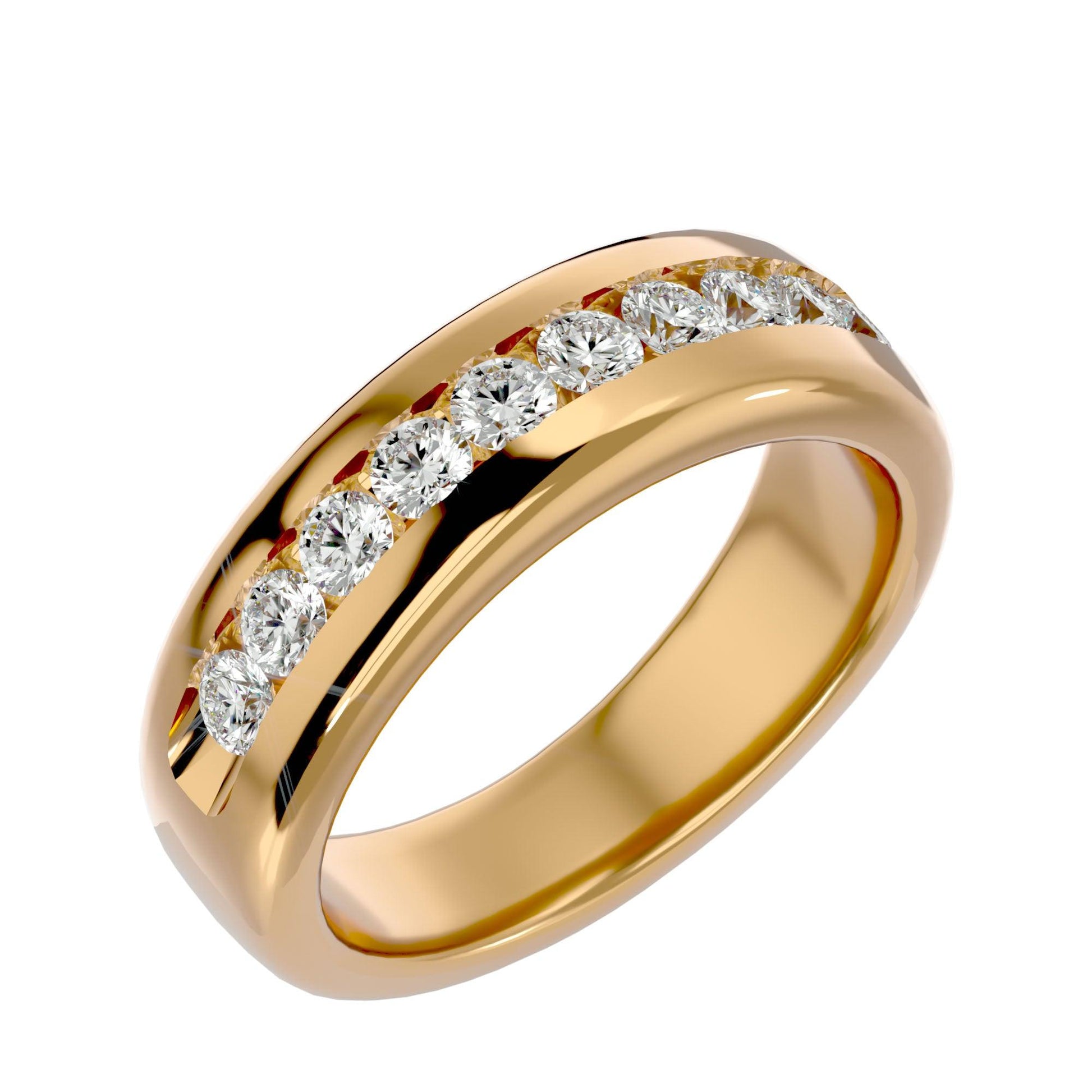 Lab Grown Diamond Men's Yellow Gold Band Ring