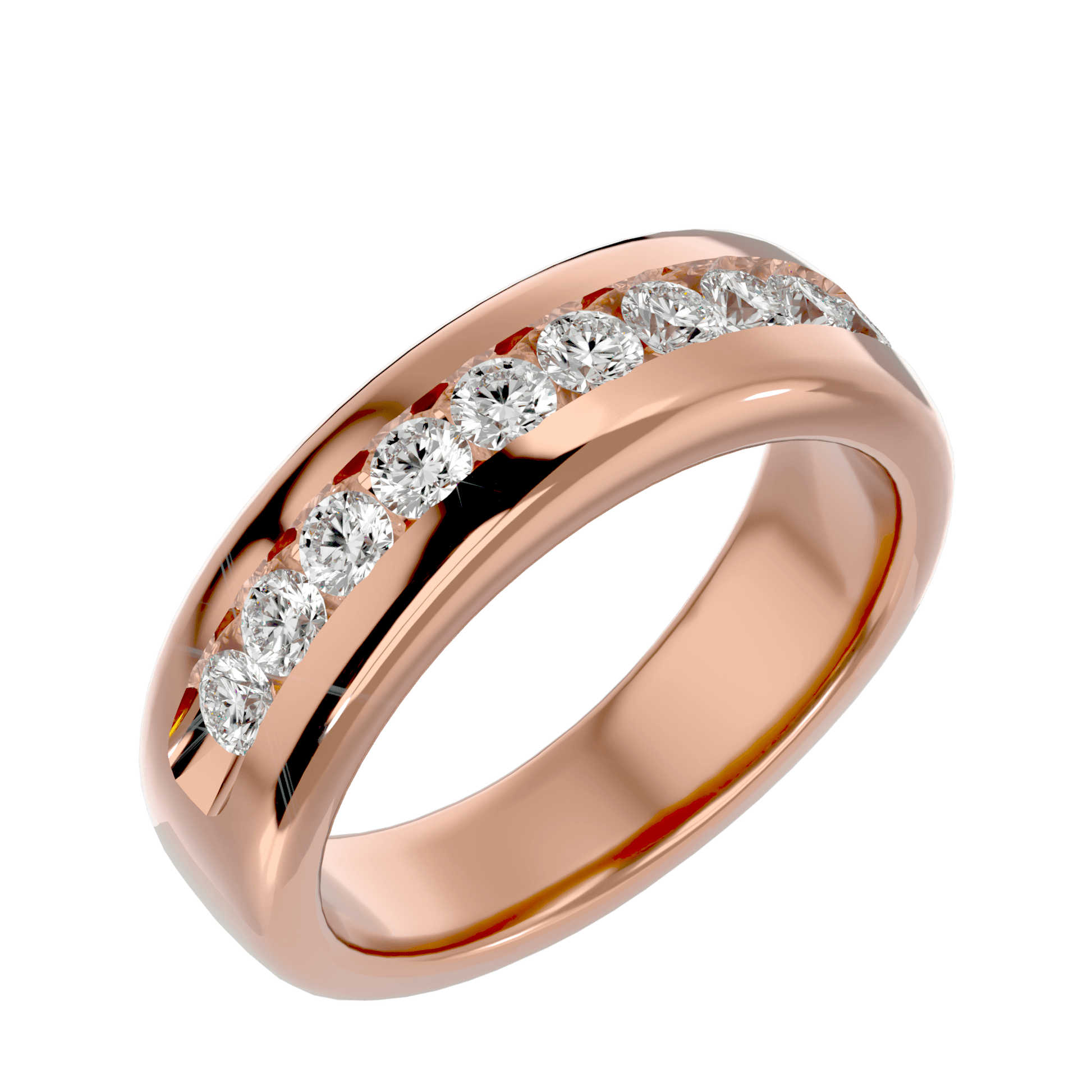 Lab Grown Diamond Men's Rose Gold Band Ring