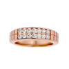 Beautiful Lab Grown Round Cut Diamond Mens Ring In Rose Gold