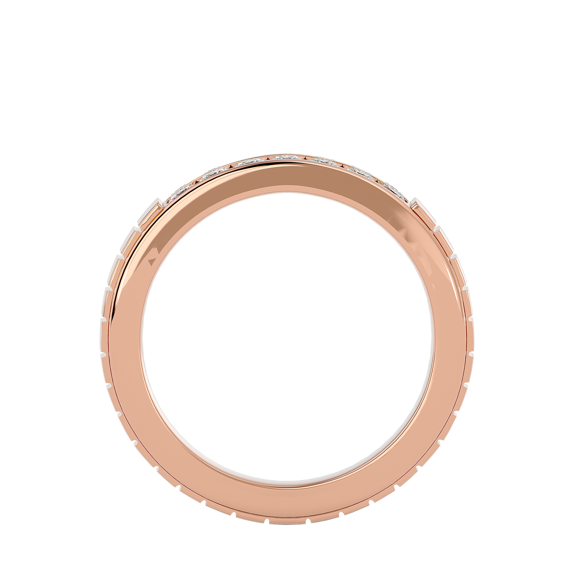 Beautiful Lab Grown Round Cut Diamond Mens Ring In Rose Gold