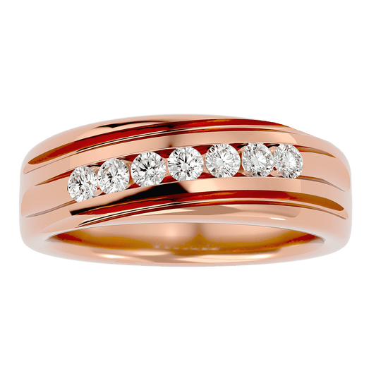 Lab Grown Diamond Men's Rose Gold Band Ring