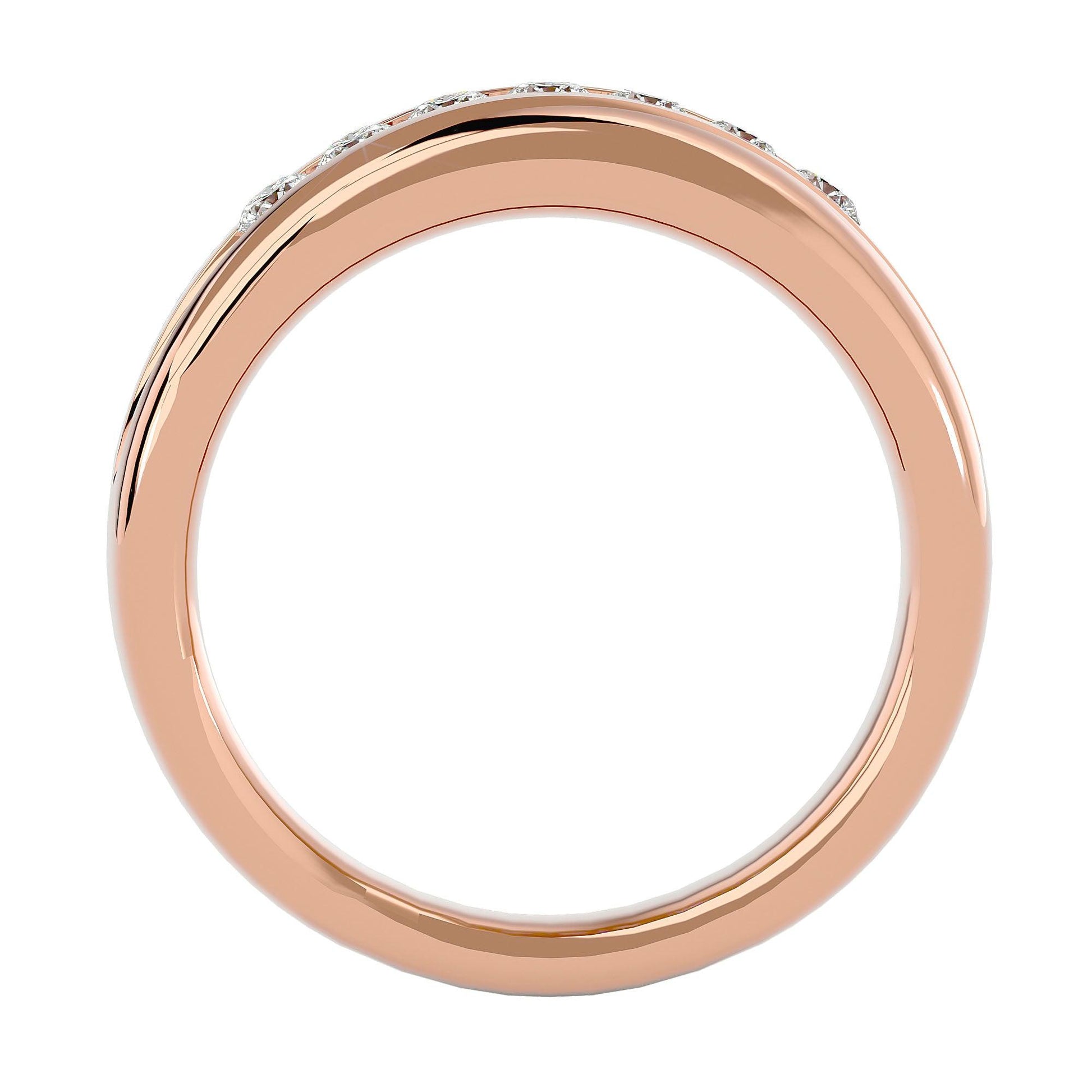 Lab Grown Diamond Men's Rose Gold Band Ring